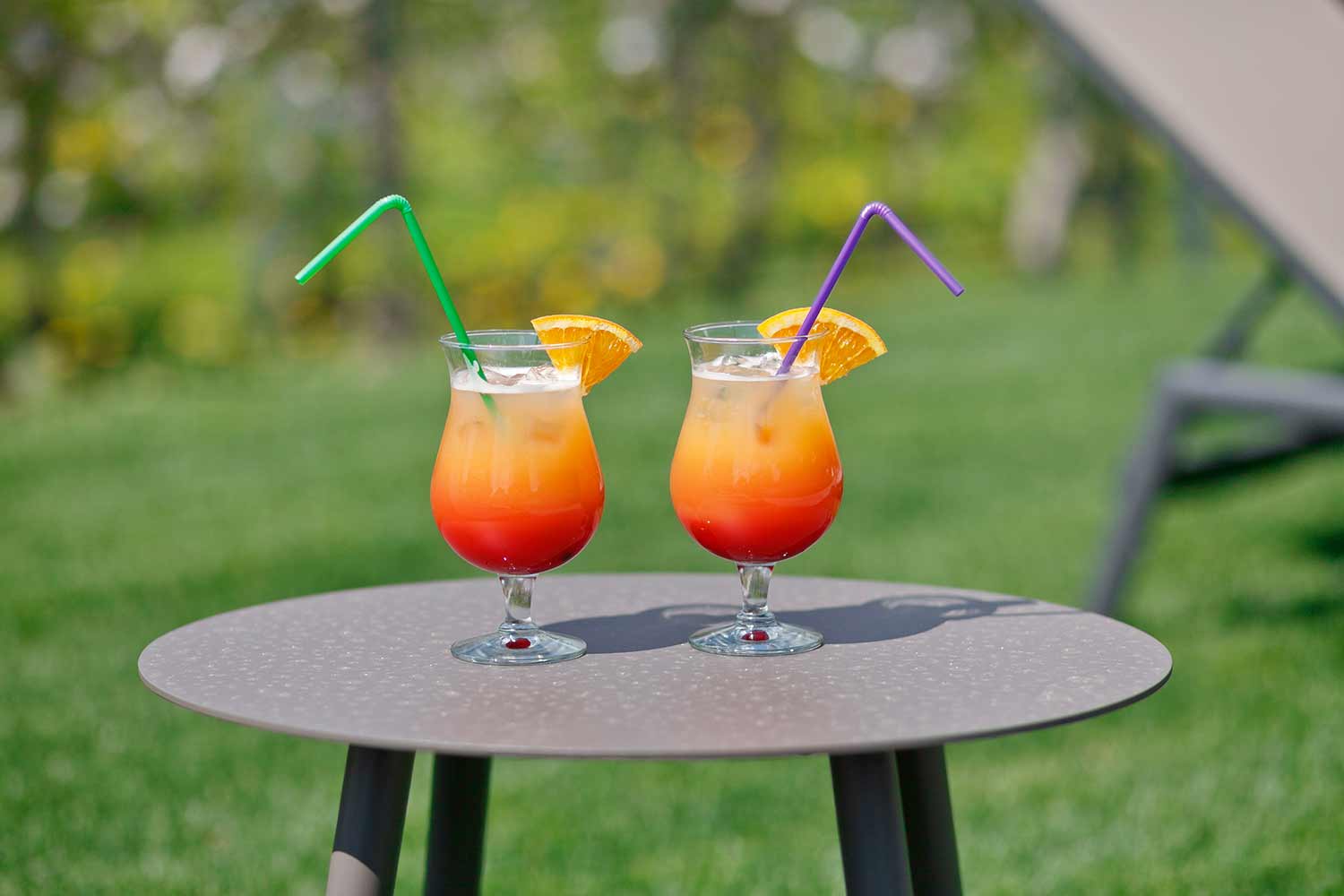 Refreshing drinks by the pool