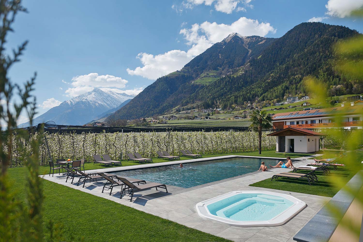 Outdoor swimming pool - Pension Pichler in Dorf Tirol